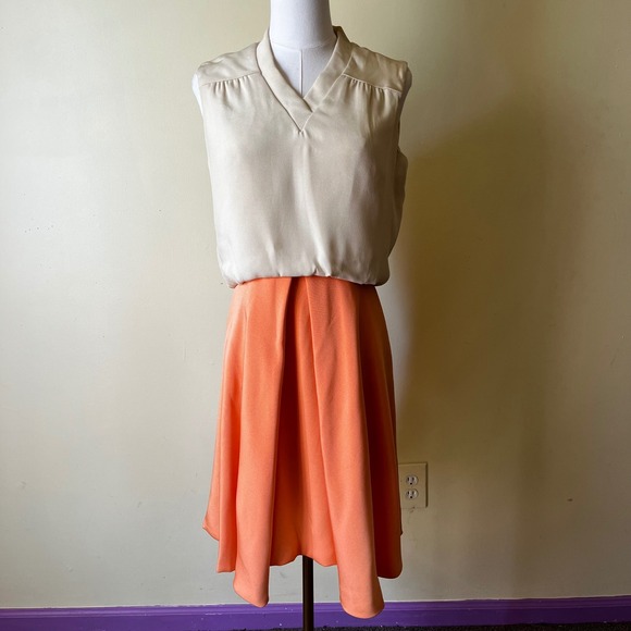 Vintage 1960s Morton Myles for Malcolm Charles Dress Cream &‎ Orange Small - Picture 9 of 9